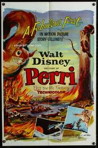 m513 PERRI one-sheet movie poster '57 Walt Disney by author of Bambi!