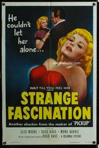 m663 STRANGE FASCINATION one-sheet movie poster '52 bad girl Cleo Moore!