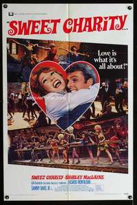m677 SWEET CHARITY one-sheet movie poster '69 Bob Fosse, Shirley MacLaine