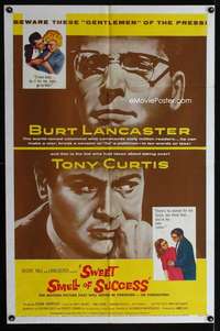 m678 SWEET SMELL OF SUCCESS one-sheet movie poster '57 Lancaster, Curtis