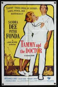 m682 TAMMY & THE DOCTOR one-sheet movie poster '63 Sandra Dee, Peter Fonda