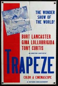 m695 TRAPEZE one-sheet movie poster R60s Burt Lancaster, Gina Lollobrigida