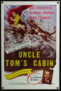 m698 UNCLE TOM'S CABIN one-sheet movie poster R58 Harriet Beecher Stowe