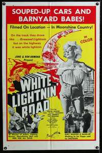 m712 WHITE LIGHTNIN' ROAD one-sheet movie poster '65 stock car racing!