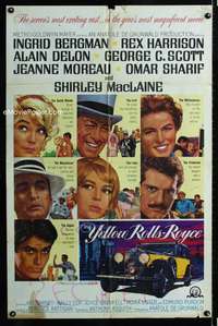 m716 YELLOW ROLLS-ROYCE one-sheet movie poster '65 Ingrid Bergman, Delon