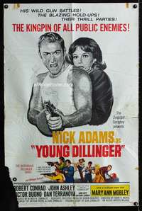 m718 YOUNG DILLINGER one-sheet movie poster '65 Nick Adams, Robert Conrad