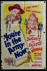 m719 YOU'RE IN THE ARMY NOW one-sheet movie poster '41 Durante, Silvers