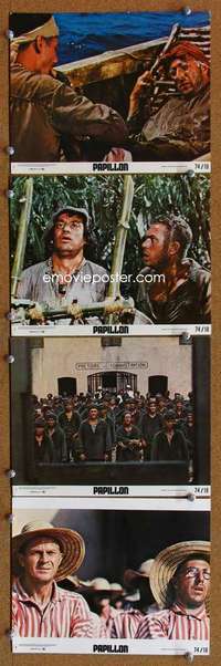 p339 PAPILLON 4 vintage movie 8x10 mini lobby cards '74 Steve McQueen, Hoffman