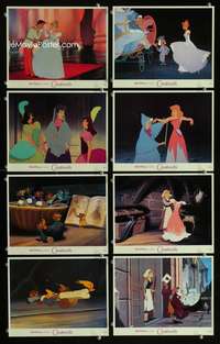 p053 CINDERELLA 8 vintage movie color 8x10 mini lobby cards R87 Walt Disney