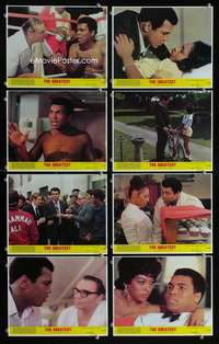 p085 GREATEST 8 vintage movie color 8x10 mini lobby cards '77 Muhammad Ali bio