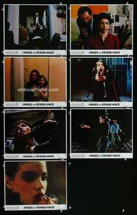 p197 MS 45 7 int'l vintage movie color 8x10 mini lobby cards '81 Angel of Vengeance!