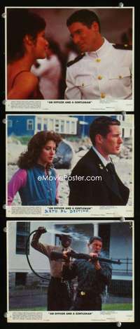 p393 OFFICER & A GENTLEMAN 3 vintage movie color 8x10 mini lobby cards '82 Gere