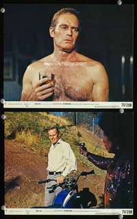 p505 OMEGA MAN 2 vintage movie color 8x10 mini lobby cards '71 Charlton Heston