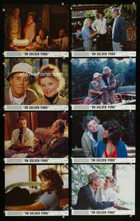 p116 ON GOLDEN POND 8 vintage movie color 8x10 mini lobby cards '81 Henry Fonda