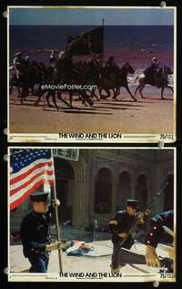 p561 WIND & THE LION 2 vintage movie color 8x10 mini lobby cards '75 terrorists!