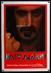s040 BABY SNAKES linen advance one-sheet movie poster '79 Frank Zappa c/u!
