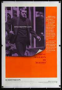 s074 BULLITT linen one-sheet movie poster '69 Steve McQueen classic!