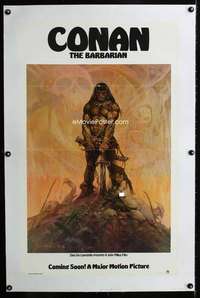 s091 CONAN THE BARBARIAN linen special 22x36 '80 classic barbarian art by Frank Frazetta!