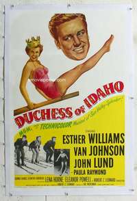 s115 DUCHESS OF IDAHO linen one-sheet movie poster '50 sexy Esther Williams!