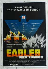 s117 EAGLES OVER LONDON linen one-sheet movie poster R73 Van Johnson