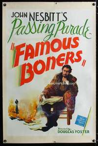 s125 FAMOUS BONERS linen one-sheet movie poster '42 John Nesbitt, best goofs