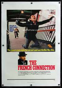 s138 FRENCH CONNECTION linen one-sheet movie poster '71 Gene Hackman