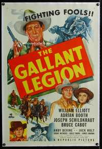 s142 GALLANT LEGION linen one-sheet movie poster '48 Wild Bill Elliott!