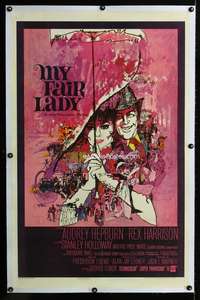 s003 MY FAIR LADY linen one-sheet movie poster '64 Audrey Hepburn, Peak art
