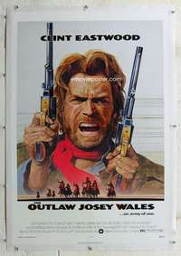 s264 OUTLAW JOSEY WALES linen one-sheet movie poster '76 Clint Eastwood