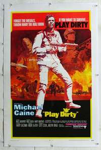 s272 PLAY DIRTY linen one-sheet movie poster '69 Michael Caine, World War II!
