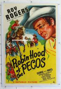 s291 ROY ROGERS linen one-sheet movie poster '49 Robin Hoof of the Pecos