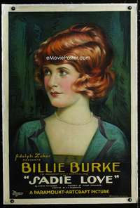 s295 SADIE LOVE linen one-sheet movie poster '19 Billie Burke stone litho!
