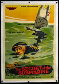 s016 SECRET OF THE SUBMARINE linen Chap 1 one-sheet movie poster '15 cool!