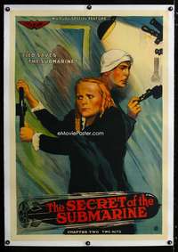 s017 SECRET OF THE SUBMARINE linen Chap 2 one-sheet movie poster '15 cool!