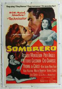s309 SOMBRERO linen one-sheet movie poster '53 Ricardo Montalban, Pier Angeli