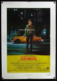 s328 TAXI DRIVER linen one-sheet movie poster '76 Robert De Niro, Scorsese