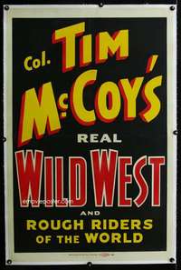 s342 TIM MCCOY'S REAL WILD WEST linen one-sheet movie poster '38 Tim McCoy