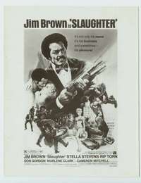 t170 SLAUGHTER vintage 8x10 movie still '72 Jim Brown, Akimoto artwork!