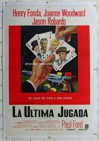 w384 BIG HAND FOR THE LITTLE LADY linen Argentinean movie poster '66