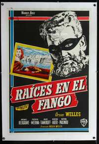 w340 MR ARKADIN linen Argentinean movie poster '55 masked Orson Welles