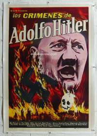 w374 CRIMES OF ADOLF HITLER linen Argentinean movie poster '61