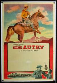 w332 GENE AUTRY linen Argentinean movie poster c40s