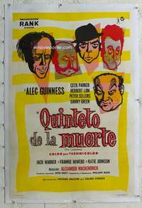 w387 LADYKILLERS linen Argentinean movie poster '55 Alec Guinness