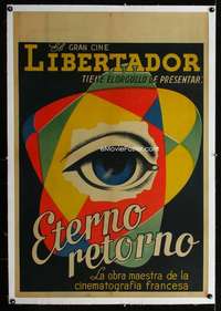 w343 LOVE ETERNAL linen Argentinean movie poster '43 striking art!