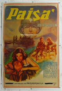 w347 PAISAN linen Argentinean movie poster '48 D. Mancinelli art!