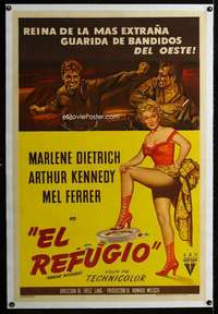 w357 RANCHO NOTORIOUS linen Argentinean movie poster '52 Dietrich,Lang