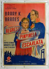 w377 RETURN OF THE SCARLET PIMPERNEL linen Argentinean movie poster '37