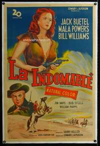 w358 ROSE OF CIMARRON linen Argentinean movie poster '52 Mala Powers