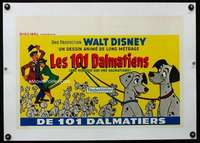 w094 ONE HUNDRED & ONE DALMATIANS linen Belgian movie poster '61 Disney
