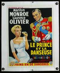 w096 PRINCE & THE SHOWGIRL linen Belgian movie poster '57 Marilyn!